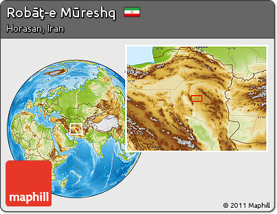 Physical Location Map of Robāţ-e Mūreshq