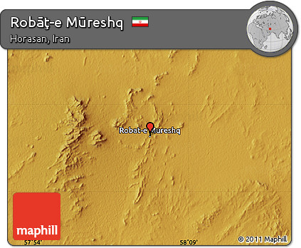 Physical Map of Robāţ-e Mūreshq