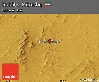 Physical Map of Robāţ-e Mūreshq
