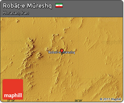 Physical Map of Robāţ-e Mūreshq