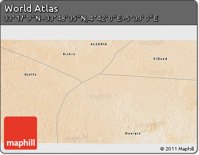 Satellite 3D Map of the Area around 33° 32' 52" N, 5° 10' 30" E