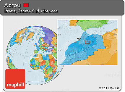 Political Location Map of Azrou