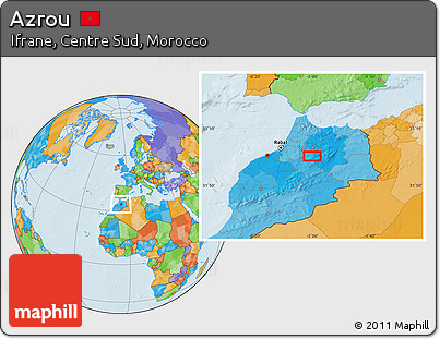 Political Location Map of Azrou