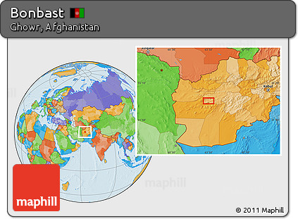 Political Location Map of Bonbast