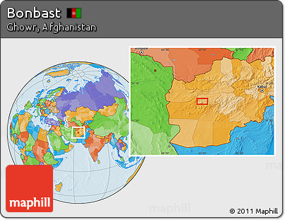 Political Location Map of Bonbast