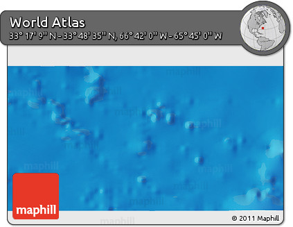 Shaded Relief 3D Map of the Area around 33° 32' 52" N, 66° 13' 29" W