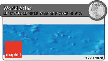 Physical Panoramic Map of the Area around 33° 32' 52" N, 66° 13' 29" W