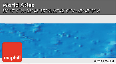Physical Panoramic Map of the Area around 33° 32' 52" N, 66° 13' 29" W