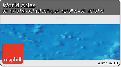 Physical Panoramic Map of the Area around 33° 32' 52" N, 66° 13' 29" W
