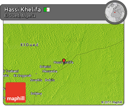 Physical 3D Map of Hassi Khelifa