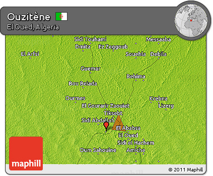 Physical 3D Map of Ouzitène