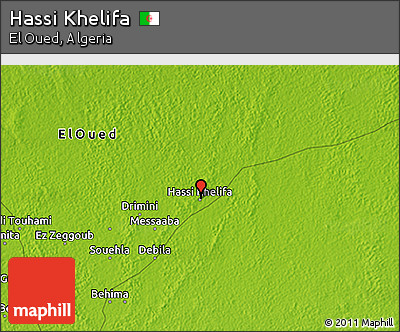 Physical 3D Map of Hassi Khelifa