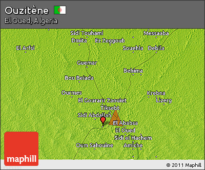 Physical 3D Map of Ouzitène