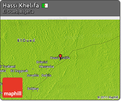 Physical 3D Map of Hassi Khelifa