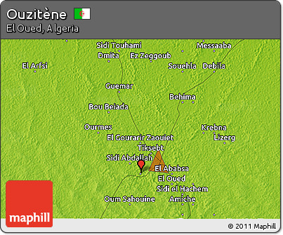 Physical 3D Map of Ouzitène