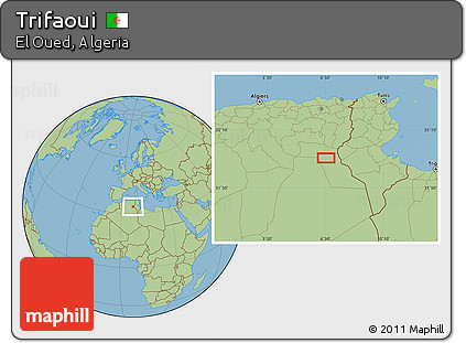 Savanna Style Location Map of Trifaoui
