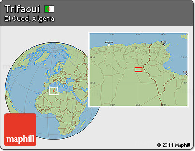 Savanna Style Location Map of Trifaoui