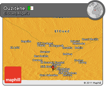 Political Panoramic Map of Ouzitène