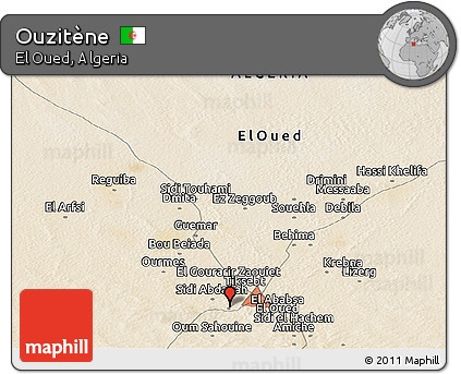 Satellite Panoramic Map of Ouzitène