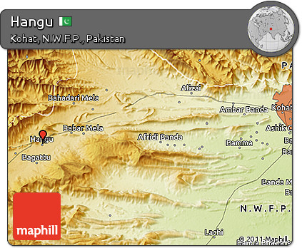 Physical 3D Map of Hangu