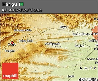Physical 3D Map of Hangu