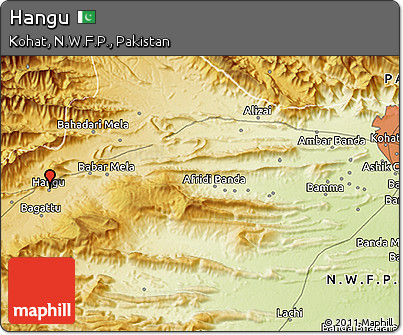 Physical 3D Map of Hangu