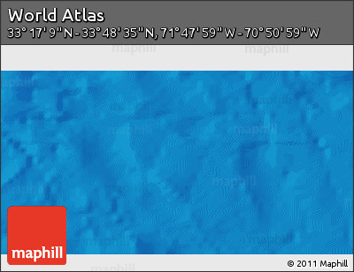 Physical 3D Map of the Area around 33° 32' 52" N, 71° 19' 29" W