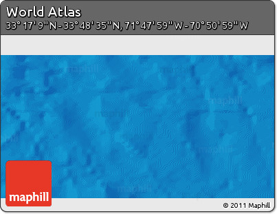 Physical 3D Map of the Area around 33° 32' 52" N, 71° 19' 29" W
