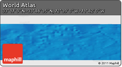 Shaded Relief Panoramic Map of the Area around 33° 32' 52" N, 72° 10' 30" W