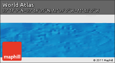 Shaded Relief Panoramic Map of the Area around 33° 32' 52" N, 72° 10' 30" W