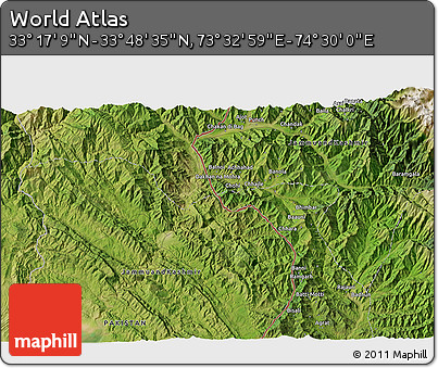Satellite 3D Map of the Area around 33° 32' 52" N, 74° 1' 30" E