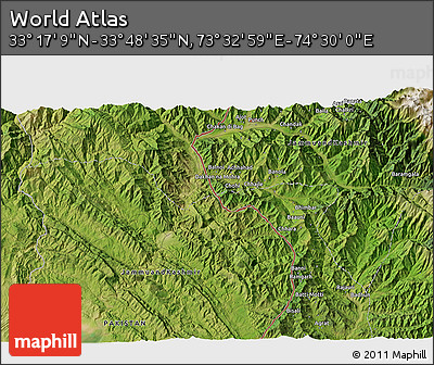 Satellite 3D Map of the Area around 33° 32' 52" N, 74° 1' 30" E