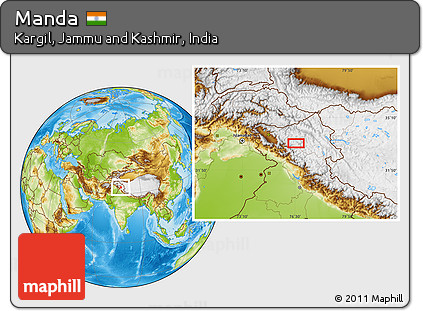 Physical Location Map of Manda