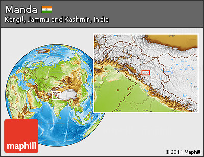 Physical Location Map of Manda