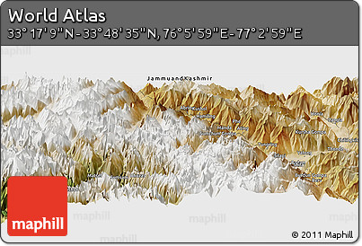 Satellite Panoramic Map of the Area around 33° 32' 52" N, 76° 34' 29" E