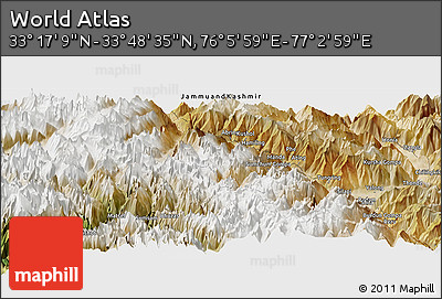 Satellite Panoramic Map of the Area around 33° 32' 52" N, 76° 34' 29" E