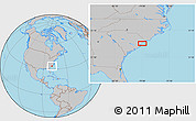 Gray Location Map of the area around 33° 32' 52" N, 78° 58' 29" W