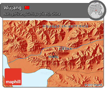 Political 3D Map of Wüjang