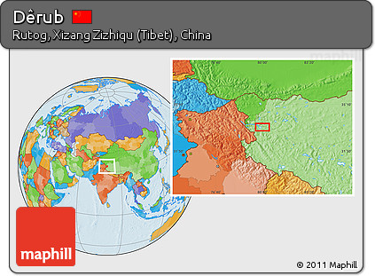 Political Location Map of Dêrub