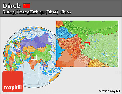 Political Location Map of Dêrub