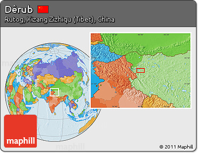 Political Location Map of Dêrub