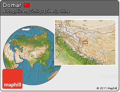 Satellite Location Map of Domar