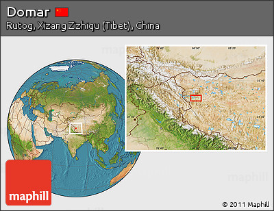 Satellite Location Map of Domar