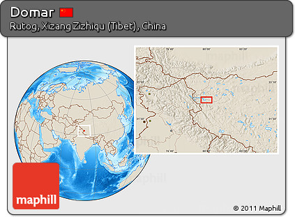 Shaded Relief Location Map of Domar