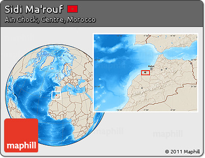 Shaded Relief Location Map of Sidi Ma'rouf