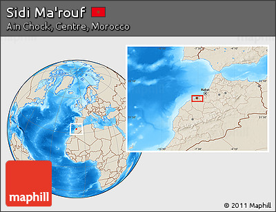 Shaded Relief Location Map of Sidi Ma'rouf