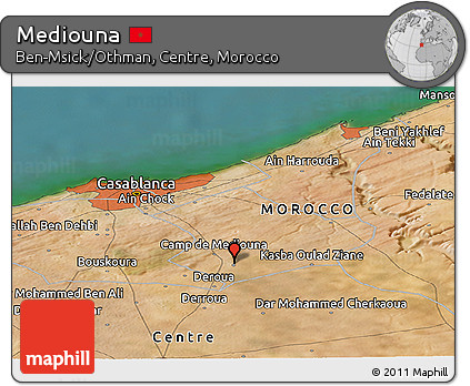 Satellite Panoramic Map of Mediouna
