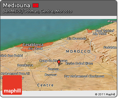 Satellite Panoramic Map of Mediouna