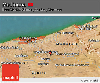 Satellite Panoramic Map of Mediouna