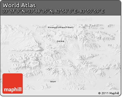 Physical 3D Map of the Area around 33° 32' 52" N, 83° 22' 30" E